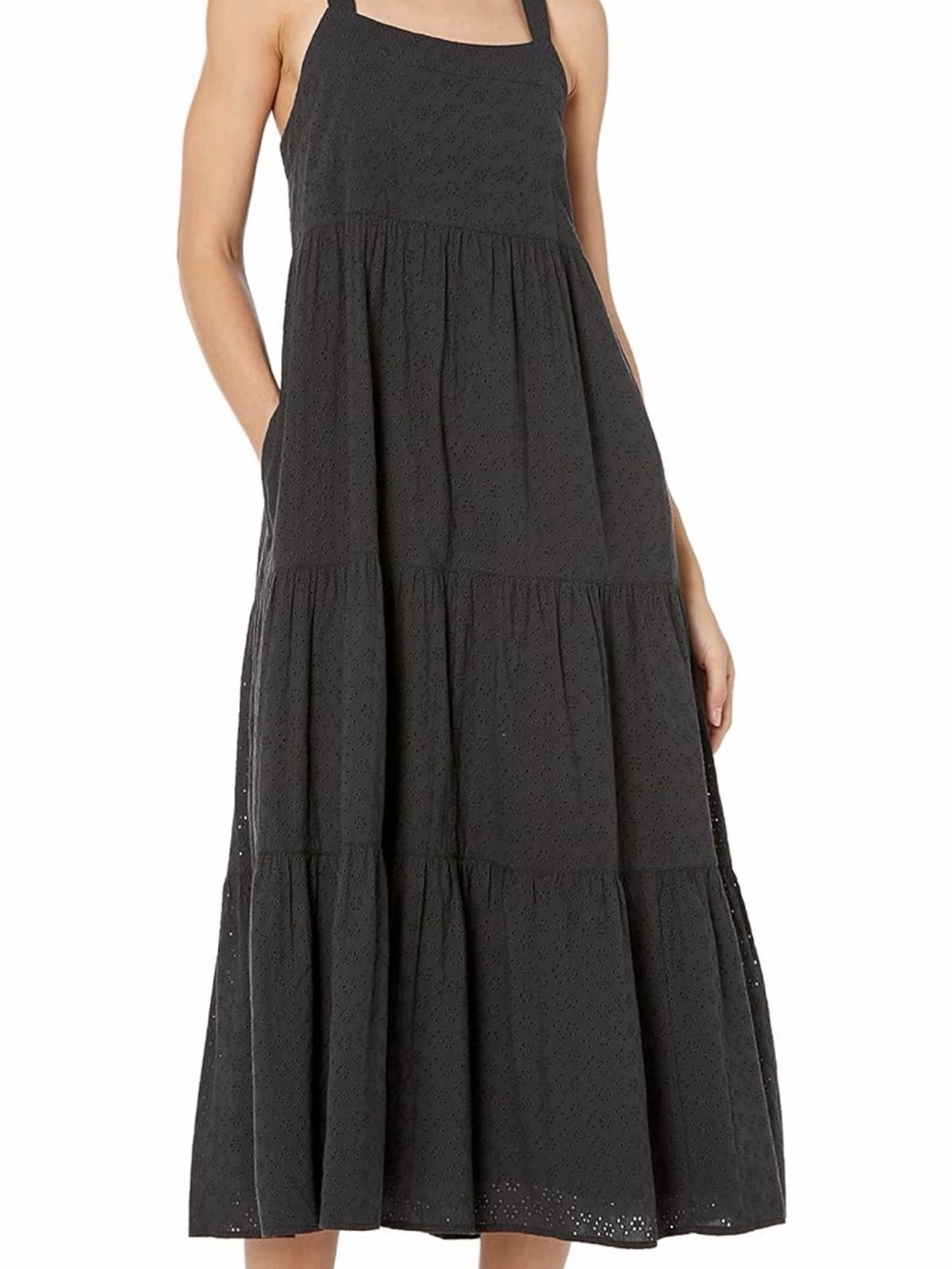 Black Eyelet Maxi Sundress - Women